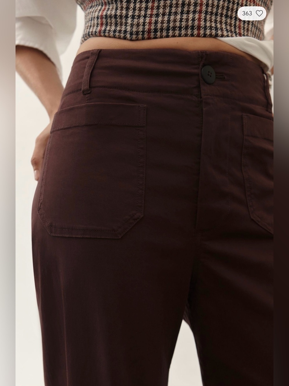 Maeve The Colette Wide Leg Pants in Deep Plum Brown size 28 - Picture 2 of 5